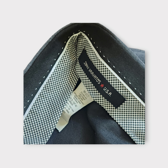 John Varvatos Wool Trousers Mens 40"x31" Gray Dress Suit Pants Cuffed Classic - Picture 4 of 7